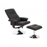 Denton Black Leather Effect Recliner