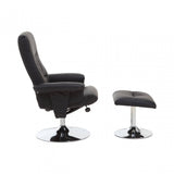 Denton Black Leather Effect Recliner