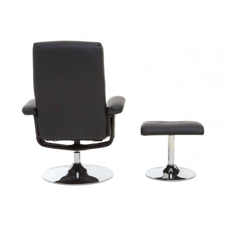 Denton Black Leather Effect Recliner