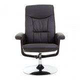 Denton Black Leather Effect Recliner