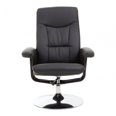 Denton Black Leather Effect Recliner
