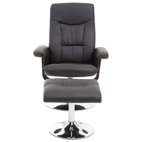 Denton Black Leather Effect Recliner