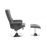 Denton Grey Leather Effect Recliner