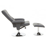 Denton Grey Leather Effect Recliner