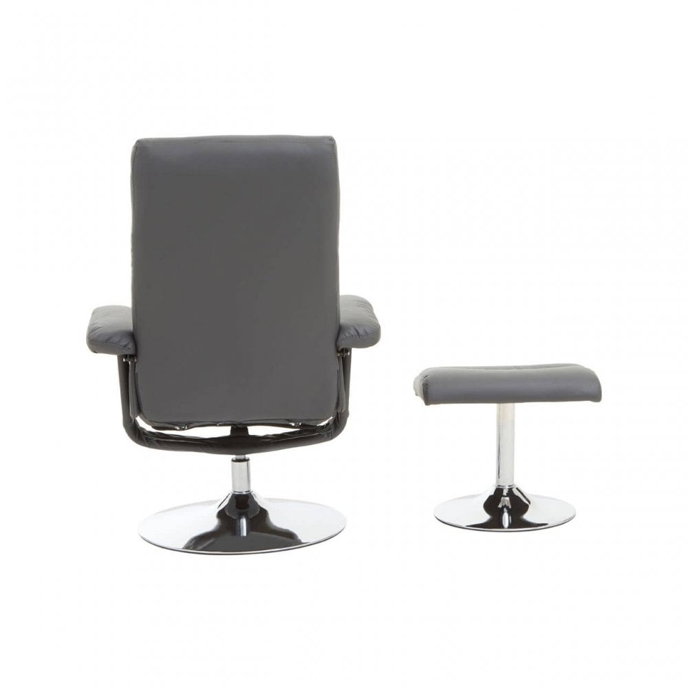 Denton Grey Leather Effect Recliner