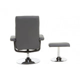 Denton Grey Leather Effect Recliner