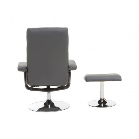 Denton Grey Leather Effect Recliner