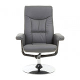 Denton Grey Leather Effect Recliner