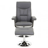 Denton Grey Leather Effect Recliner