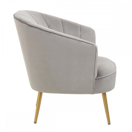 Yolanda Grey Velvet Chair