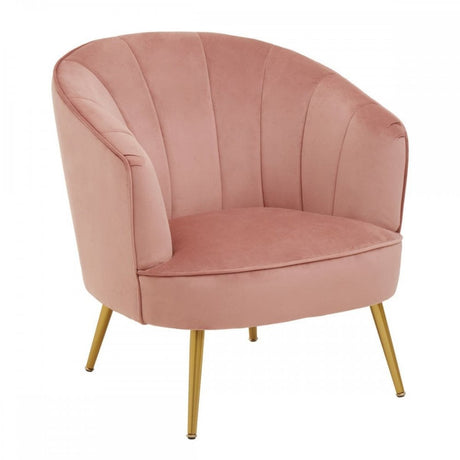 Yolanda Pink Velvet Chair