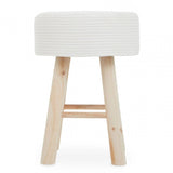 Lentigo White Cotton Rope Stool