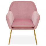 Xander Pink Velvet Powder Gold Armchair