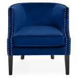 Larissa Blue Velvet Studded Chair