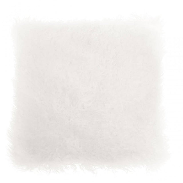 Bosie Small White Mongolian Lamb Fur Cushion