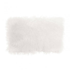 Bosie Large White Mongolian Lamb Fur Cushion