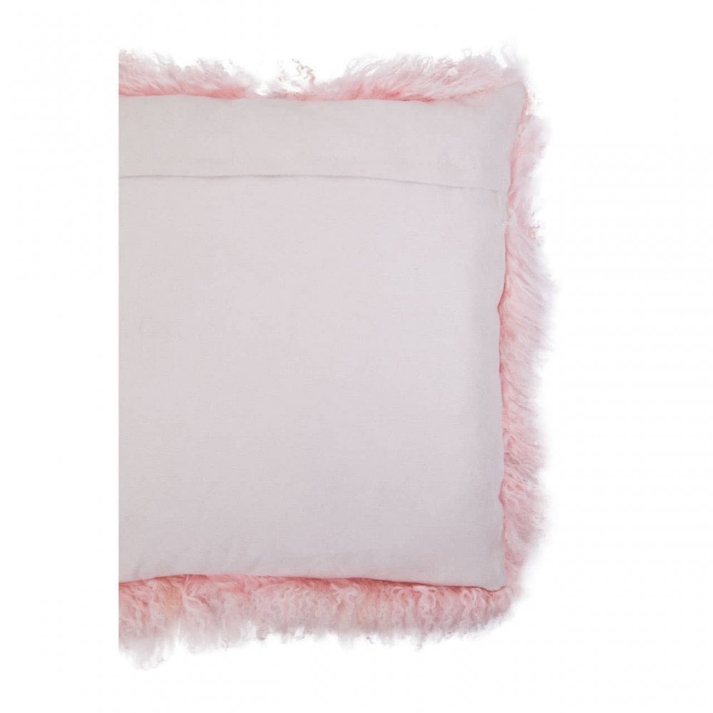 Bosie Small Pink Mongolian Lamb Fur Cushion