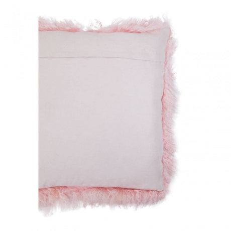 Bosie Small Pink Mongolian Lamb Fur Cushion