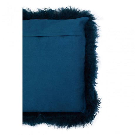 Bosie Small Teal Mongolian Lamb Fur Cushion