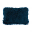 Bosie Large Teal Mongolian Lamb Fur Cushion
