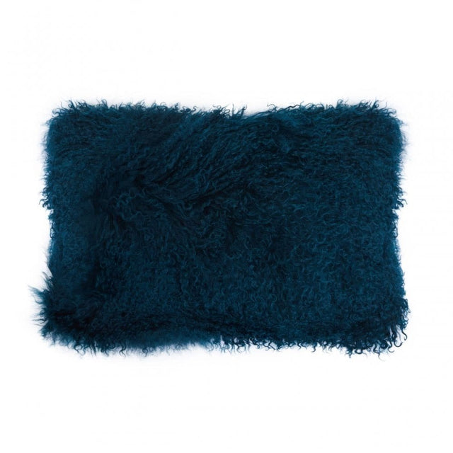 Bosie Large Teal Mongolian Lamb Fur Cushion