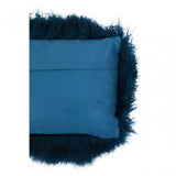 Bosie Large Teal Mongolian Lamb Fur Cushion