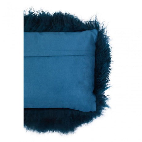 Bosie Large Teal Mongolian Lamb Fur Cushion