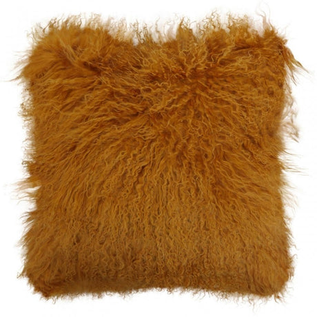 Bosie Small Ochre Mongolian Lamb Fur Cushion