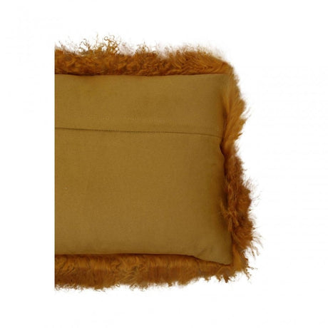 Bosie Large Ochre Mongolian Lamb Fur Cushion