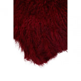 Bosie Small Maroon Mongolian Lamb Fur Cushion