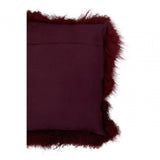 Bosie Small Maroon Mongolian Lamb Fur Cushion