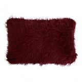 Bosie Large Maroon Mongolian Lamb Fur Cushion