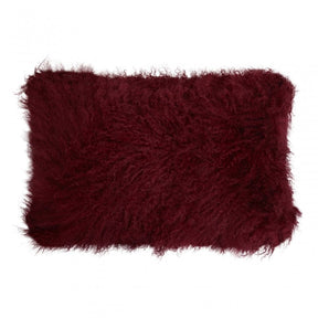 Bosie Large Maroon Mongolian Lamb Fur Cushion