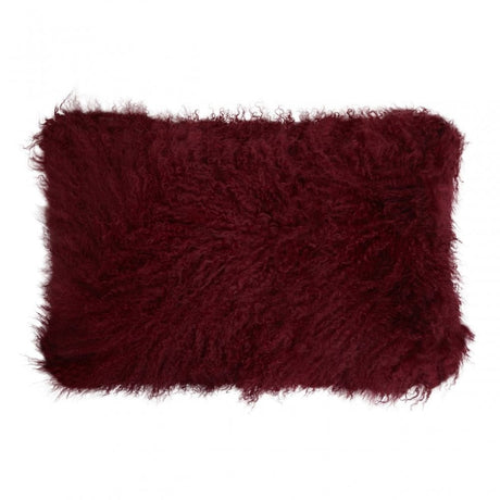 Bosie Large Maroon Mongolian Lamb Fur Cushion