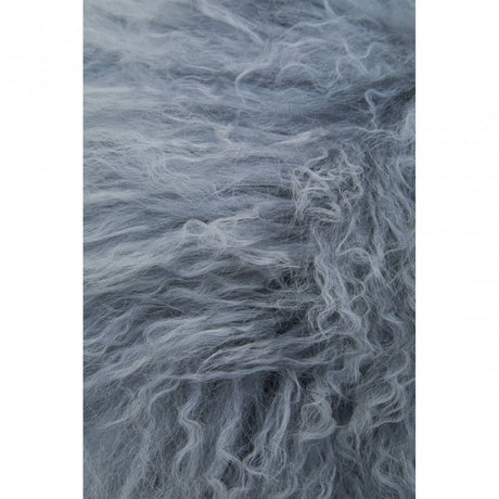 Bosie Round Grey Mongolian Fur Cushion
