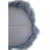 Bosie Round Grey Mongolian Fur Cushion