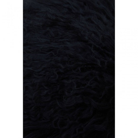 Bosie Round Black Mongolian Fur Cushion