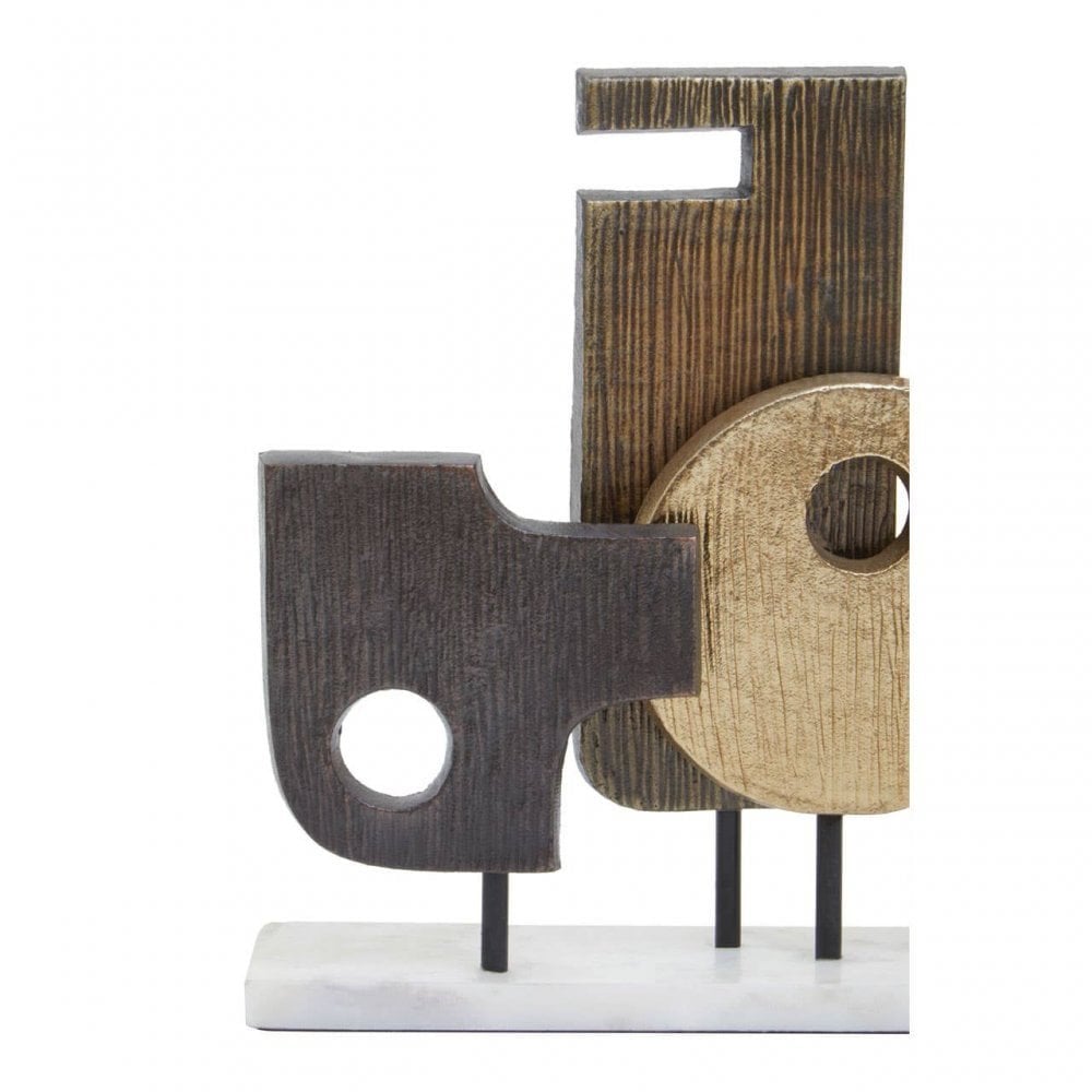 Simbolo Large Assorted Colour Metal Sculpture On Marble Base