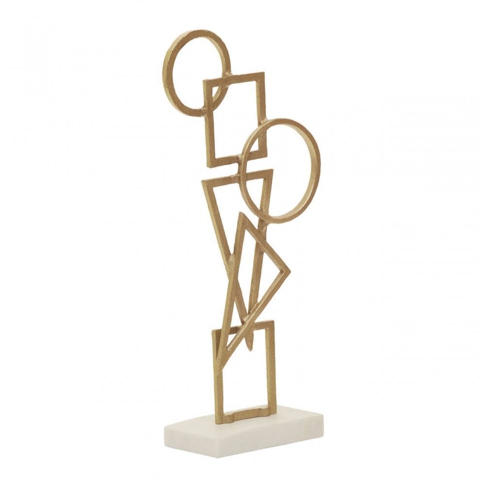 Simbolo Gold Metal Sculpture On Marble Base