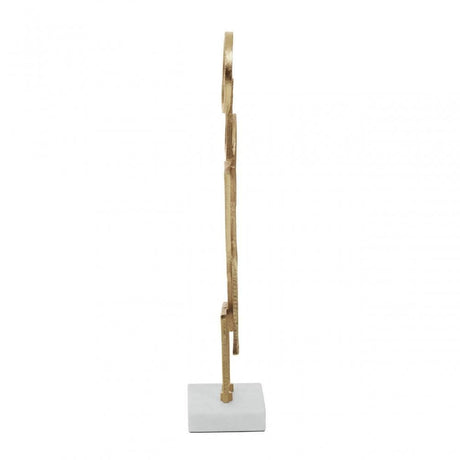 Simbolo Gold Metal Sculpture On Marble Base