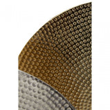 Elias Set Of Three Gold Silver And Black Hammered Metal Sculptures