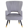 Loretta Grey Velvet Cut Out Back Chair