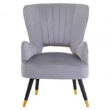 Loretta Grey Velvet Cut Out Back Chair