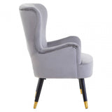 Loretta Grey Velvet Cut Out Back Chair