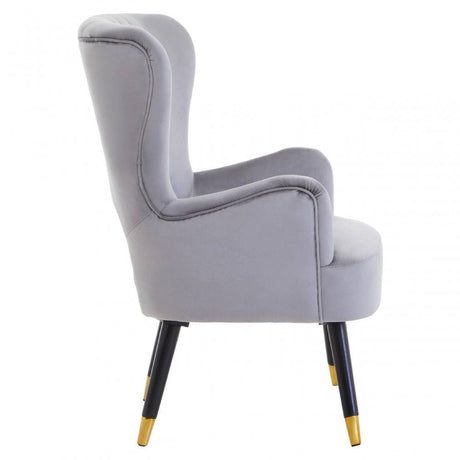 Loretta Grey Velvet Cut Out Back Chair
