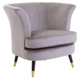Loretta Mink Velvet Scalloped Chair