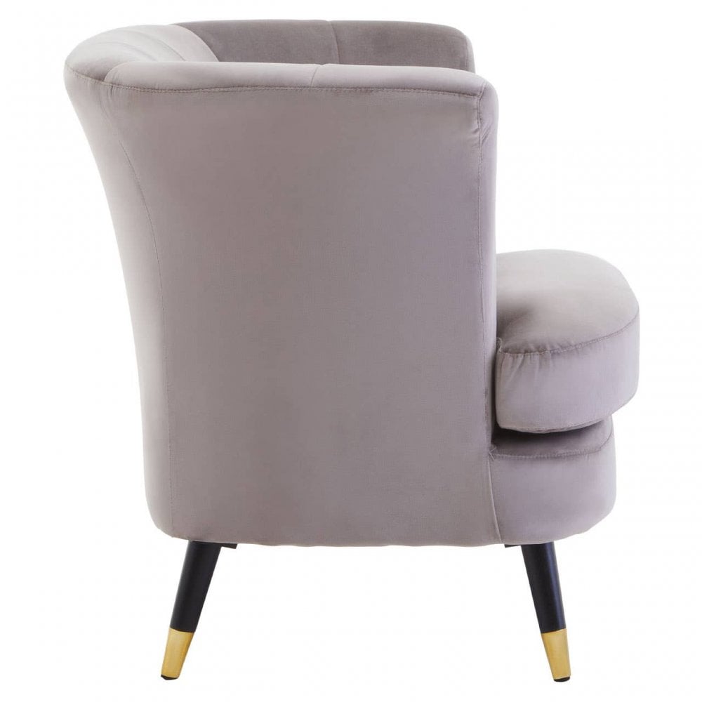 Loretta Mink Velvet Scalloped Chair