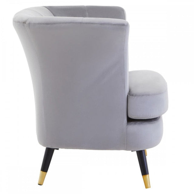 Loretta Grey Velvet Scalloped Chair