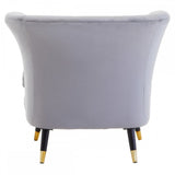 Loretta Grey Velvet Scalloped Chair