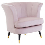Loretta Dusky Pink Velvet Scalloped Chair